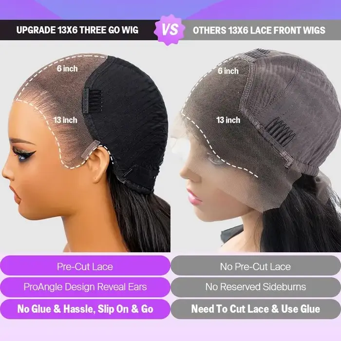Perruque sans colle mixte marron 13x6 oreille à oreille, Body Wave ombré marron avec cordon de serrage, 100% cheveux humains, nœuds décolorés pré-épilés