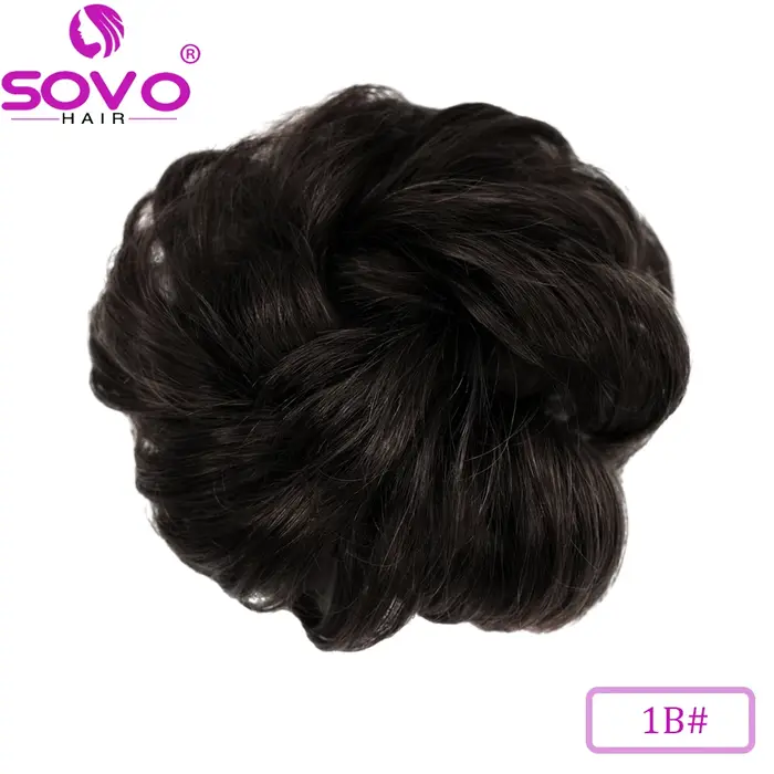 100% cheveux humains chignon vrais cheveux chignon Extensions cheveux naturels brun cheveux désordre