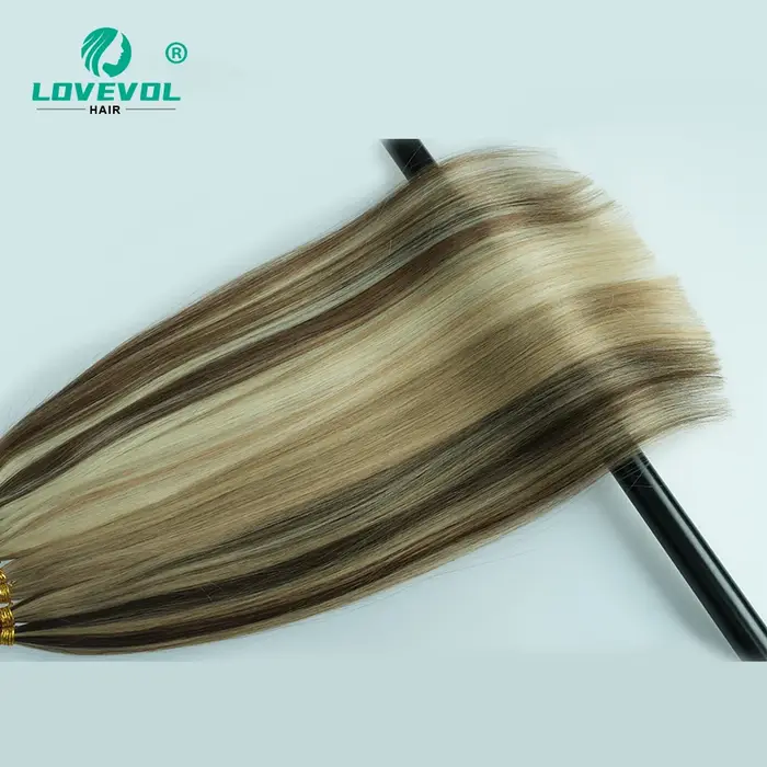 V Tip kératine russe Remy Extensions de cheveux VTip brun foncé blond 50/100 brins V conseils Fusion