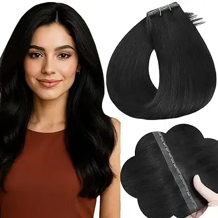 Extensions de cheveux de trame de papillon de couleur unie pleine brillance 50G Extensions de trame