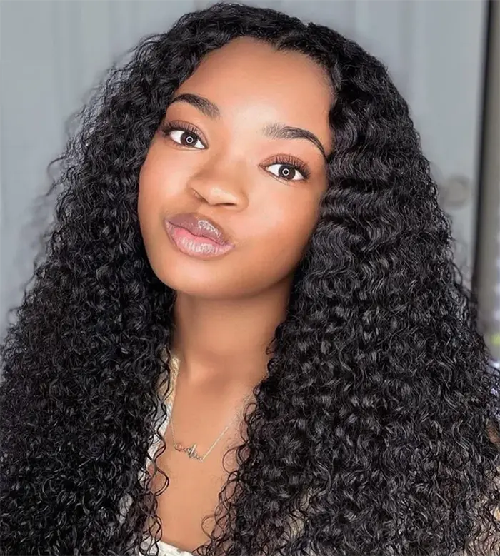 ISEE Hair Wear And Go perruques pré-coupées pre-plucked dentelle avant sans colle 7x5 crépus bouclés