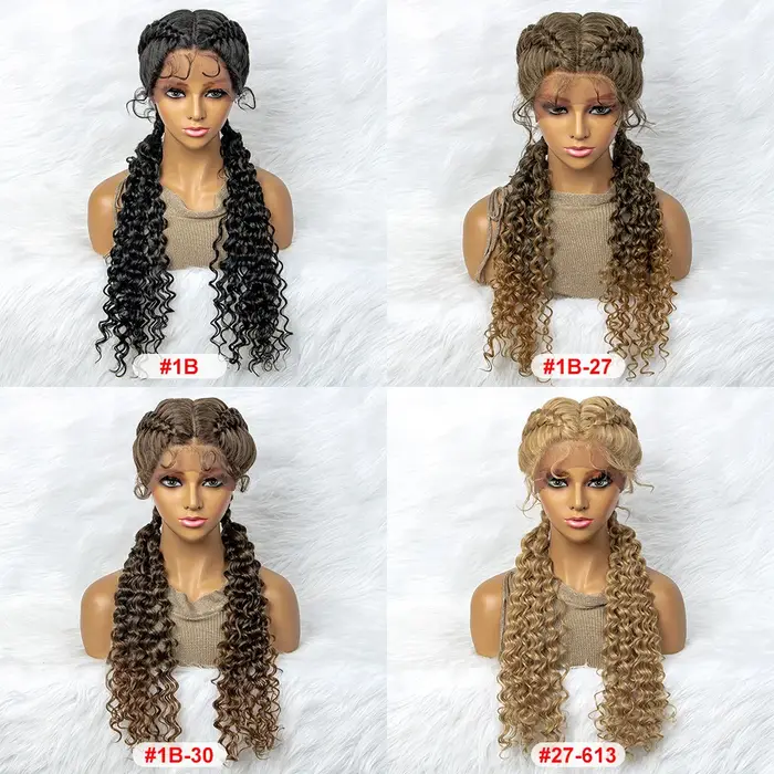 Perruque Lace Front Synthétique Bouclée et Ondulée pour Femme Africaine