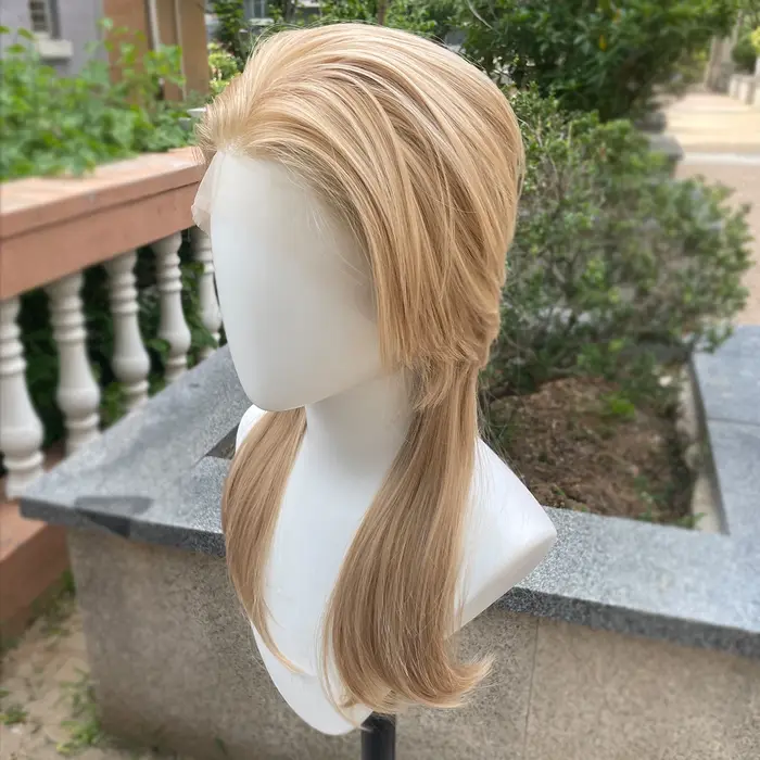 Perruques Lace Front wig synthétiques blondes de couleurs mélangées 13x4