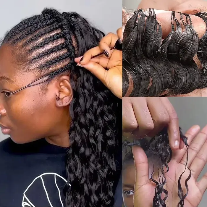 Cheveux humains bouclés crépus pré-bouclés style plume pour femmes, cheveux ondulés profonds sans nœ
