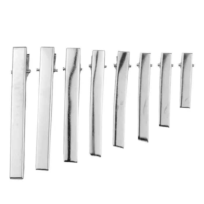 Pince à cheveux crocodile en métal, 50 pièces en 1 lot-15, 32mm/35mm/40mm/45mm/55mm/65mm/75mm/95mm
