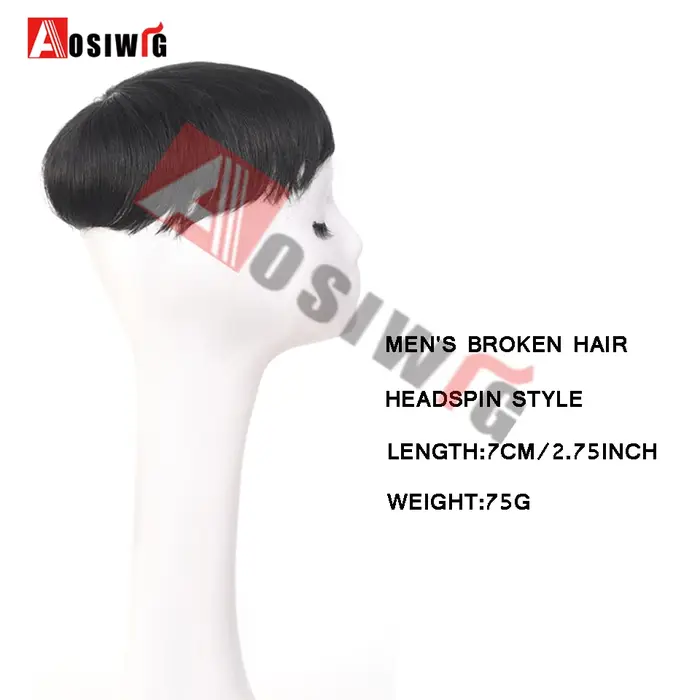 Perruques synthétiques courtes à 3 Clips pour hommes