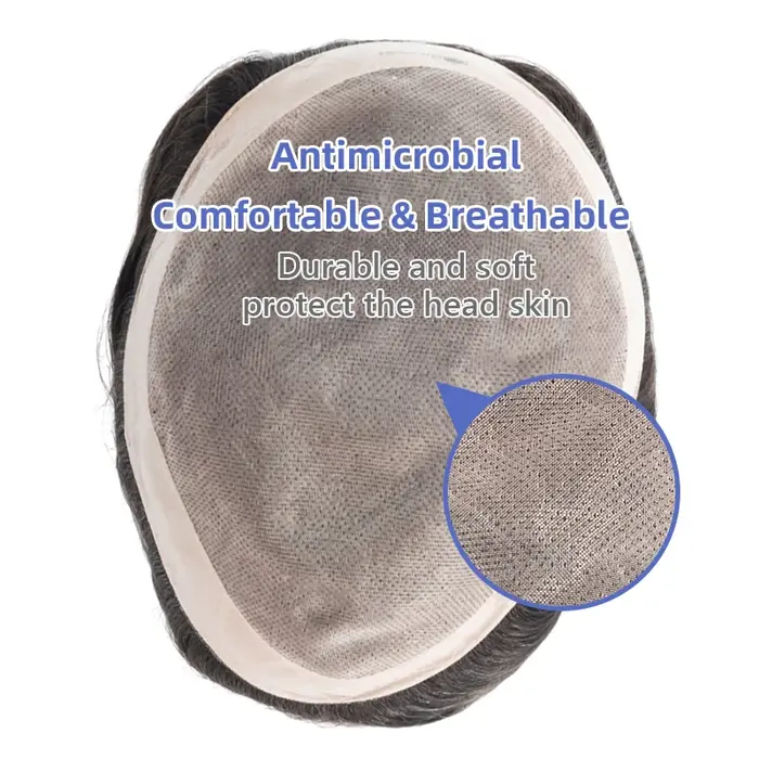 Toupet pour hommes protégé par Zeomic Fine Mono NPU Base perruques de cheveux humains indiens prothèse capillaire