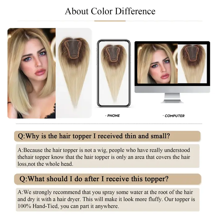 Toppers blonds à clips pour femmes