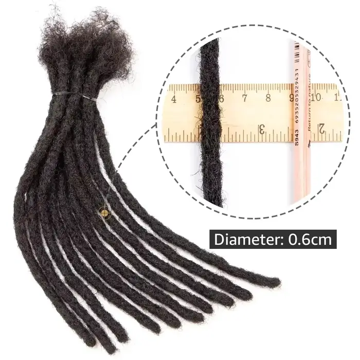 Extensions de dreadlocks en cheveux humains naturels faits à la main de 4 à 20 pouces