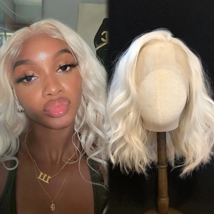 Perruque Bob Lace Front Synthétique Naturelle Ondulée pour Femme, Cheveux Courts Bouclés Initiés, Co