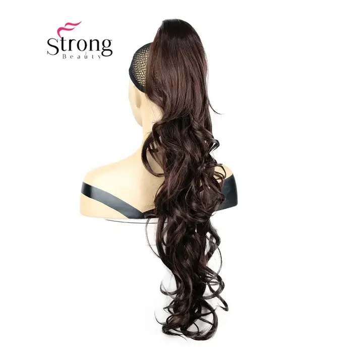 Extension de queue de cheval ondulée 28 "longue pièce de cheveux pince
