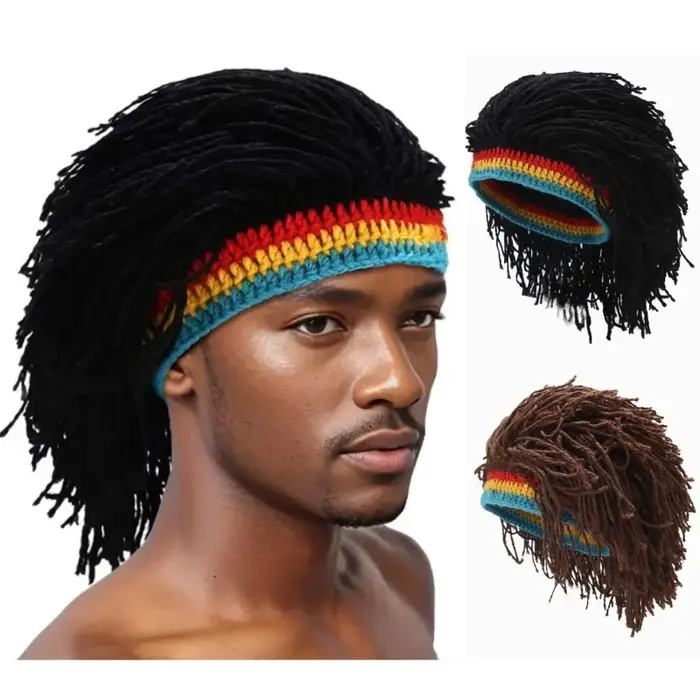 Perruque synthétique africaine pour hommes et femmes