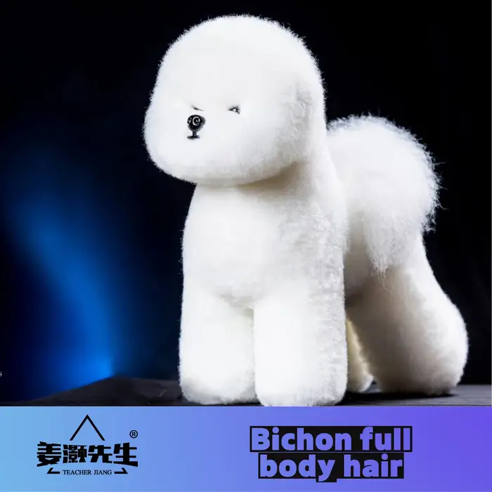 Perruque de cheveux complets Bichon pour la pratique du toilettage