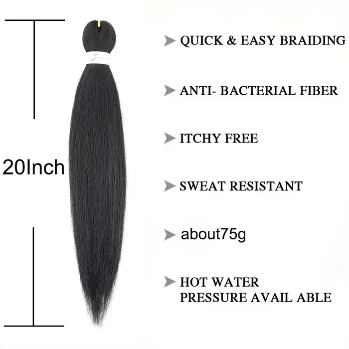 WIGSIN 20 pouces synthétique pré étiré Yaki Ez boîte tressage cheveux pour femmes Extension de cheve