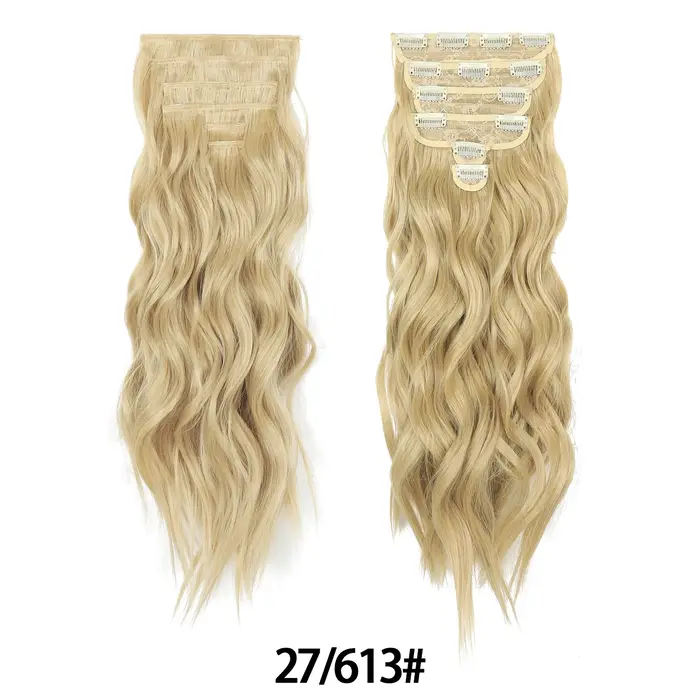 Jeedou 6 pièces 24 pouces pince à cheveux synthétiques dans l'eau Extension