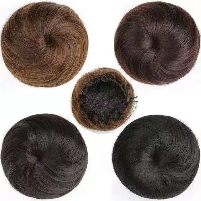 Chouchou Synthétique Lisse et Réglable, Extension de Cheveux, Queue de Cheval
