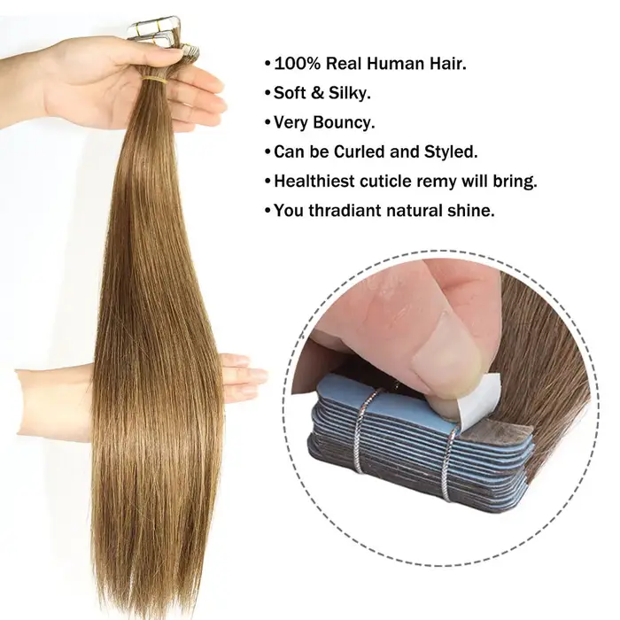 Extensions de cheveux humains Remy lisses de 14 à 28 pouces