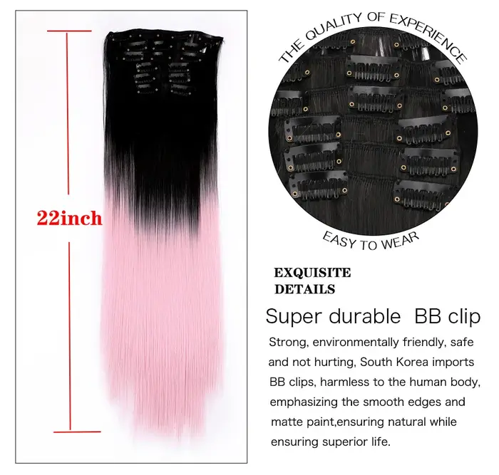 Extensions de cheveux synthétiques à clipser