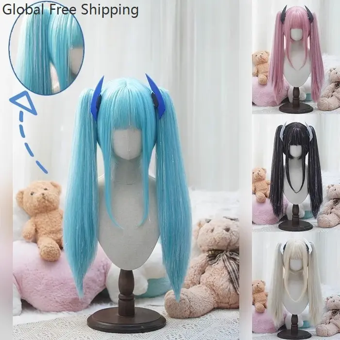 Perruque Lolita Cosplay fil Laser brillant cheveux raides pour femmes Anime Roleplay synthétique princesse