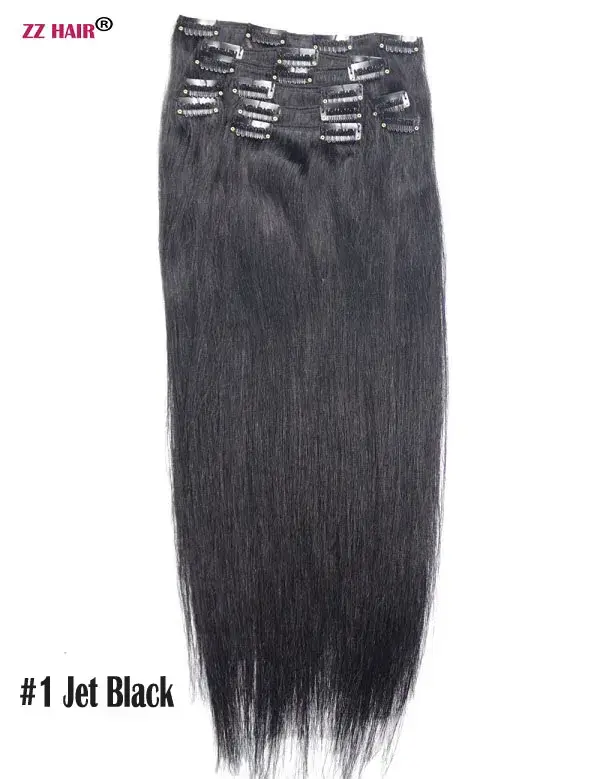 ZZHAIR-Extensions de Cheveux Humains 100% Brésiliens Remy, 16 à 26 Pouces, Ensemble de 10 Pièces, 14