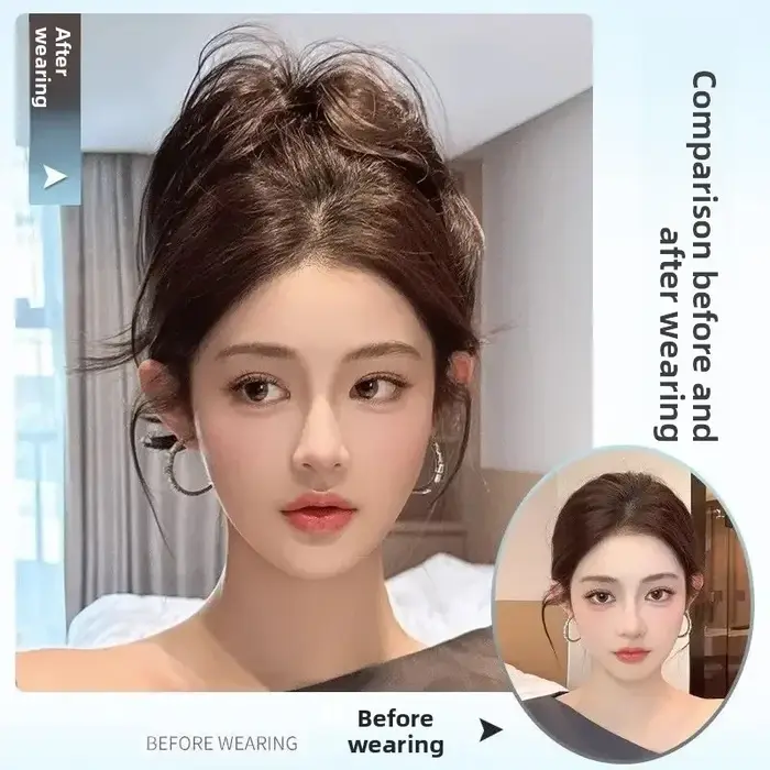 Extensions capillaires synthétiques courtes et bouclées pour femmes, postiche queue de cheval à Clip