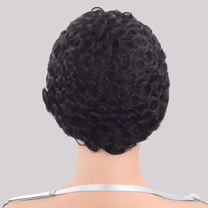 Perruque Courte Pixie Chic 13x4 HD Lace Front Cheveux Humains Bouclés 150% Densité Pour Femmes 100%