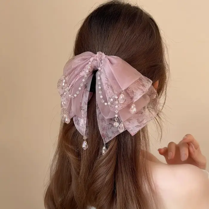 Magnifiques pinces à cheveux roses pour femmes