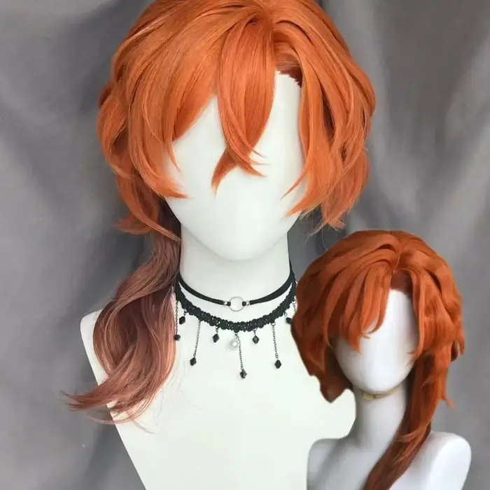 Vente de liquidation! Perruque de cosplay Chuya Nakahara économique | Fibre résistante à la chaleur