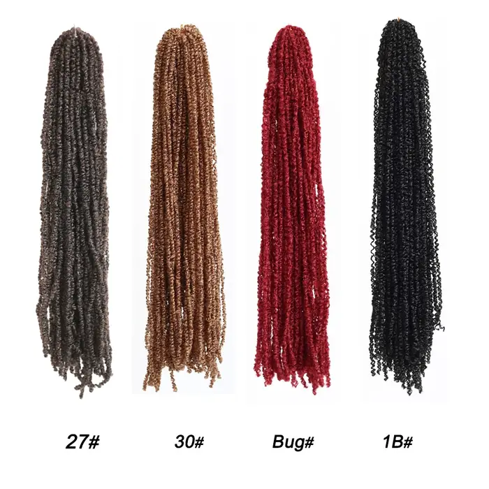 Extensions de cheveux synthétiques pré-bouclées pour tresses au crochet de 20 pouces
