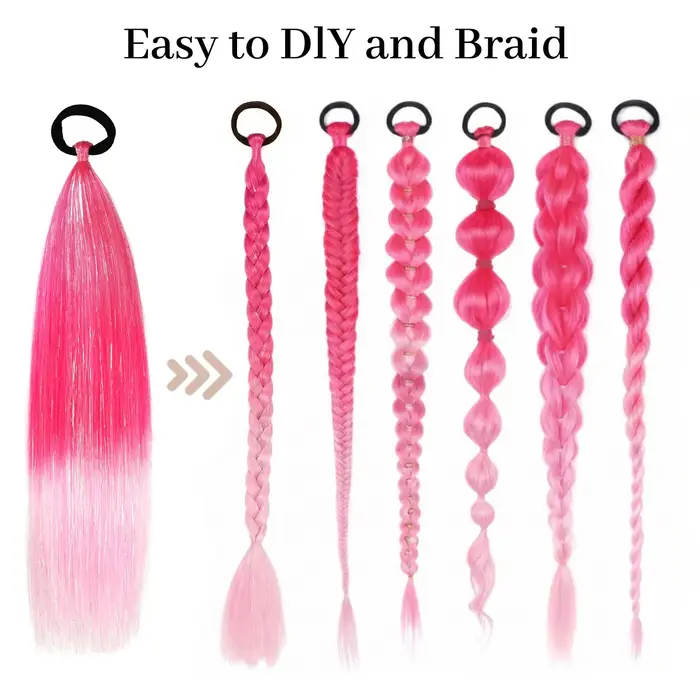 Extensions de cheveux synthétiques en tinsel