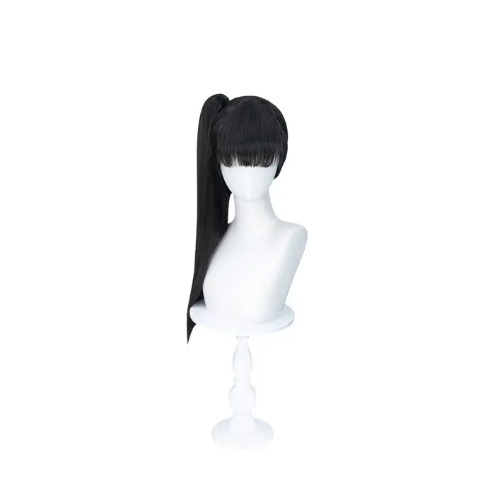 DokiDoki-Perruque cosplay noire pour femme