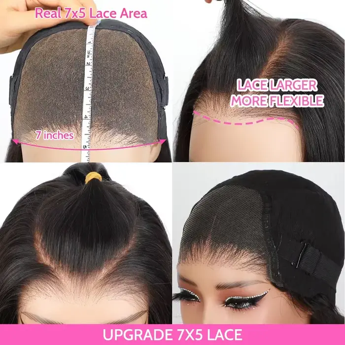 ISEE Hair # Perruque droite marron chocolat 4 Wear And Go, 7x5, en dentelle transparente, sans colle