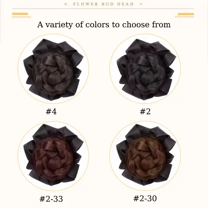 Extensions de chignon tressées synthétiques