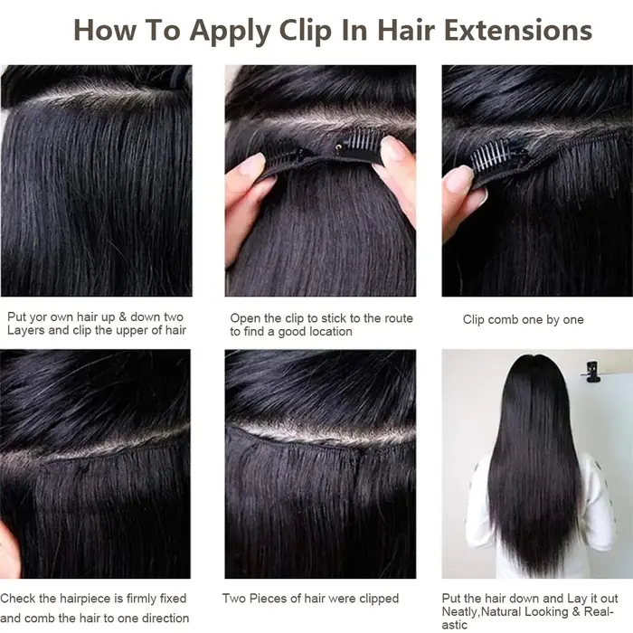 24 pouces 200 grammes M888 Ombre Blonde 27/613 4Clips dans les Extensions de cheveux raides Bio résistant à la chaleur doux Nature postiches synthétiques