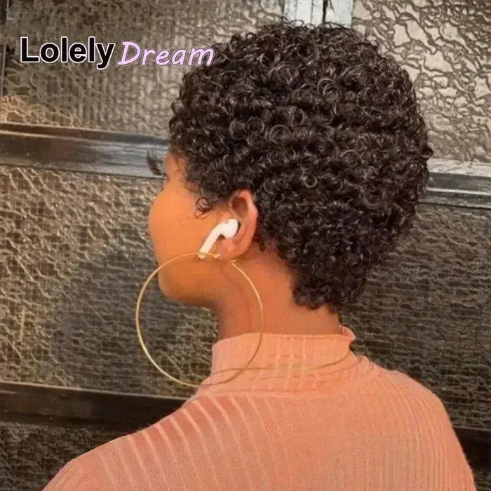 Perruque en cheveux humains brésiliens afro bouclés