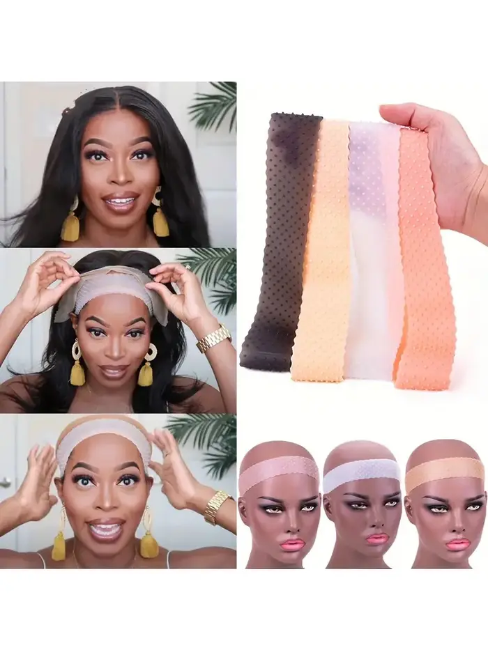 1 pièce par emballage Bandeau élastique en silicone pour perruque
