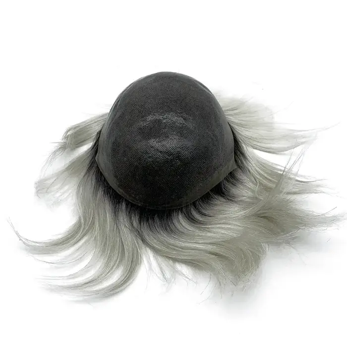 Cheveux humains toupet de couleur T de base de peau mince très frais