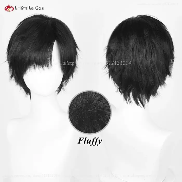2 Styles Anime Ivan Cosplay perruque hommes 30 cm court noir Ivan Cosplay cheveux résistant à la chaleur cheveux synthétiques en STOCK + bonnet de perruque gratuit