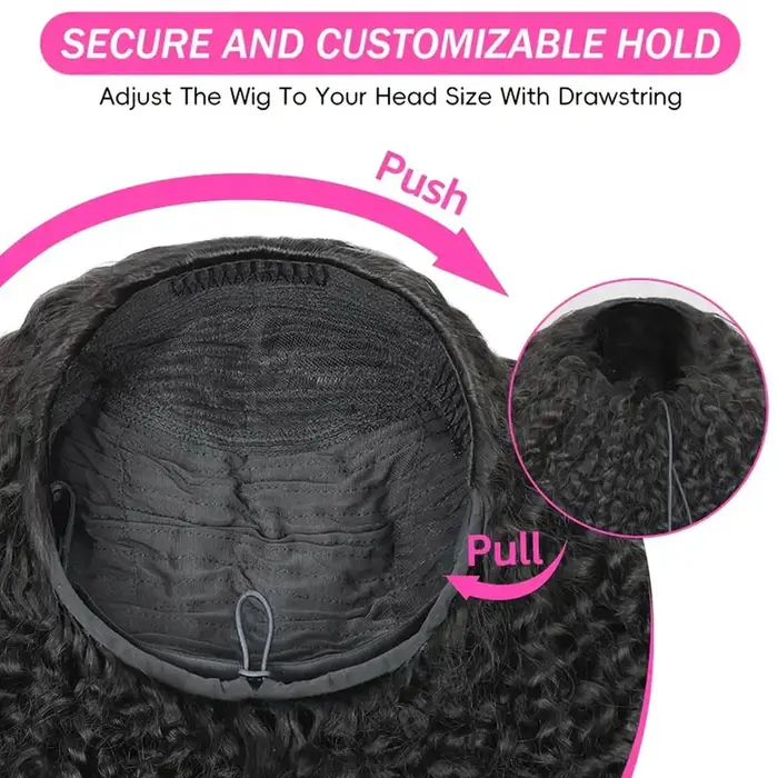 Demi-perruque cheveux humains vague profonde 3 en 1