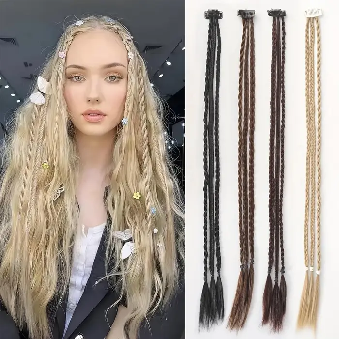 1 pièce Extension de cheveux tressée à clipser