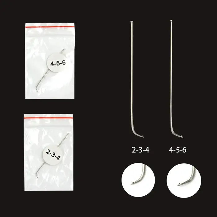2 aiguilles allemandes pour la fabrication de perruques et 1 support en laiton pour aiguille de ventilation de perruque en dentelle