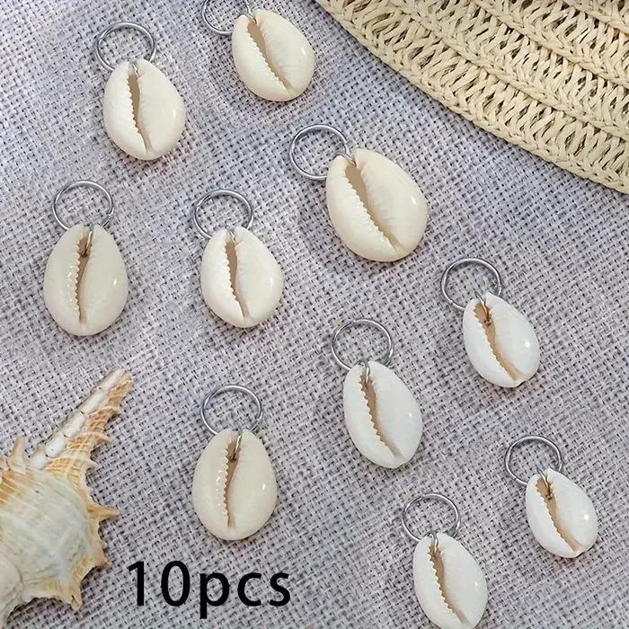 10 pinces à cheveux coquillage pour dreadlocks, extensions de tresses, DIY, plage, festival, usage quotidien, antidérapantes, légères, durables, avec pendentif en métal