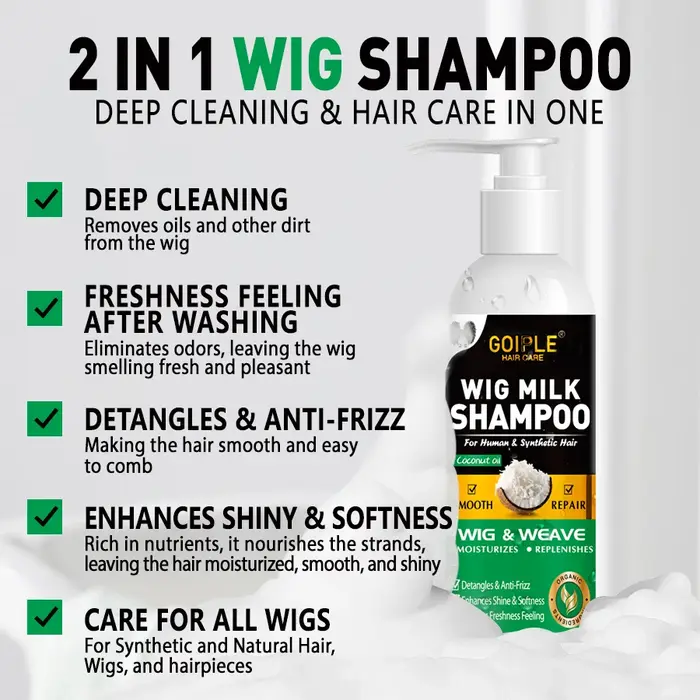 Shampoing et après-shampooing sans rinçage 2 en 1