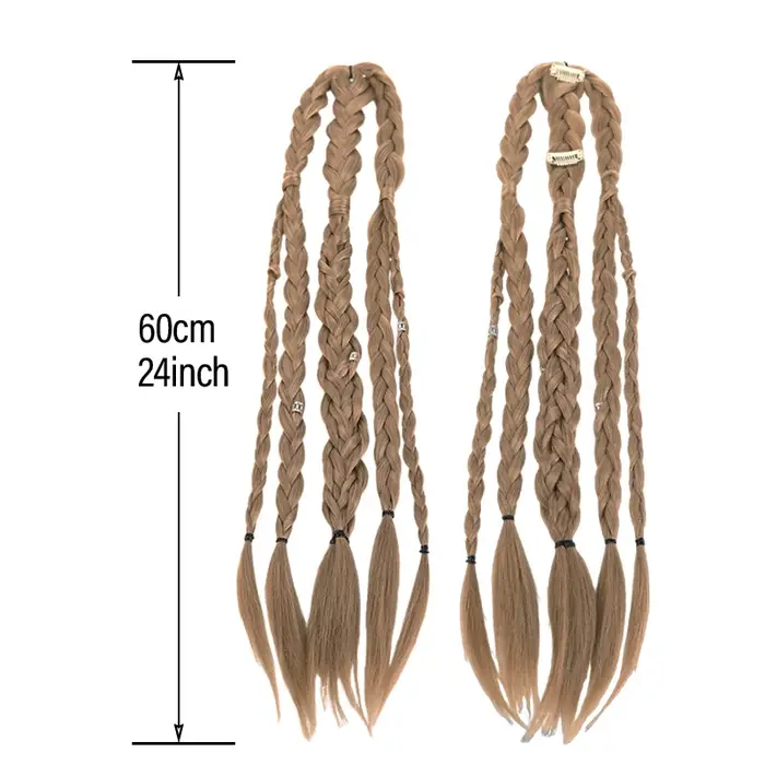 Extensions de queue de cheval tressées médiévales de 20 pouces