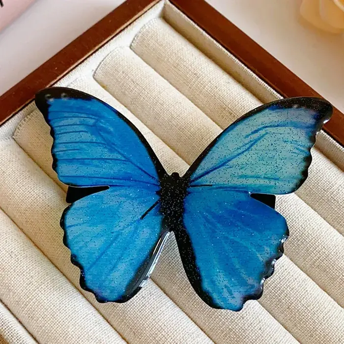 Pinces à cheveux papillon bleu Vintage pour femmes et filles