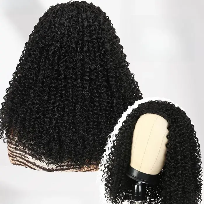 Demi-perruques synthétiques afro bouclées avec bandeau