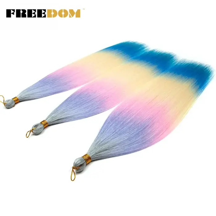 Extensions de cheveux synthétiques tressés au crochet FREEDOM Ariel, mèches lisses, 28 pouces/3 pièc