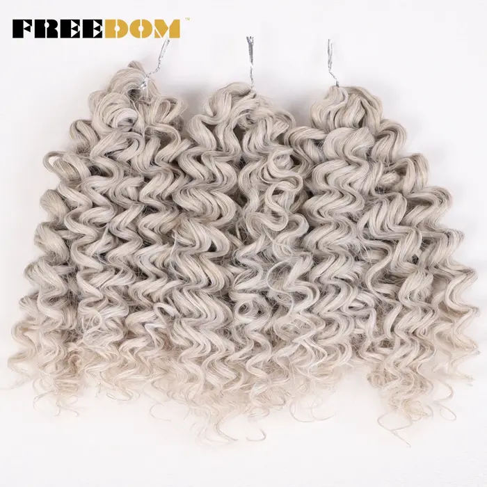 EDOM-Tresses synthétiques Deep Wavy Twist Crochet Hair, Afro Curly Hair, Ombre Brown, 12 Amaran Braiding Extension