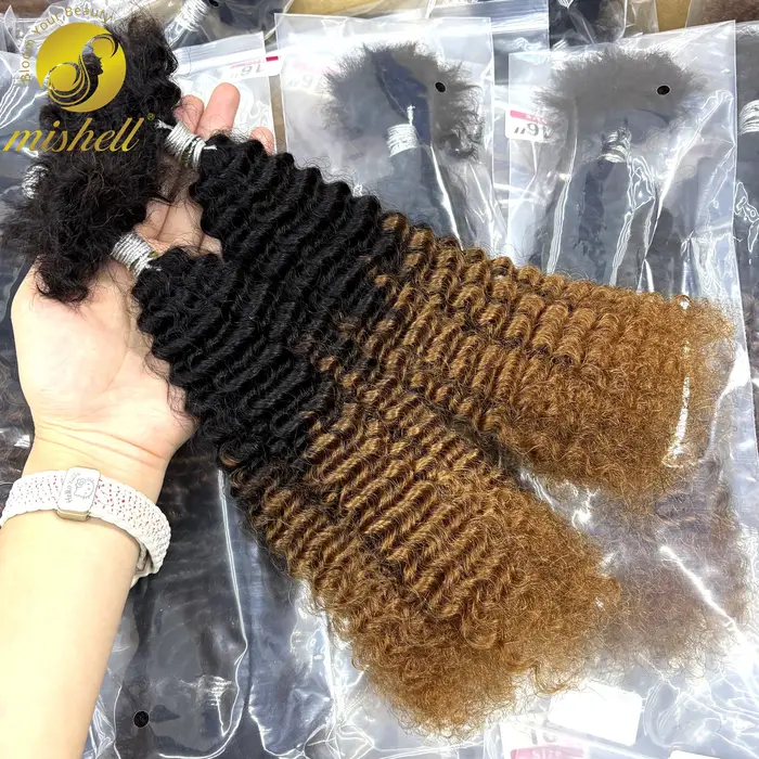 Extensions de cheveux humains bouclés afro ombrés en vrac