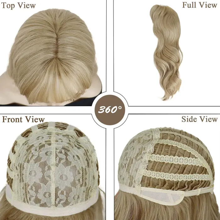 Sabrina – perruque de charpentier longue blonde avec frange